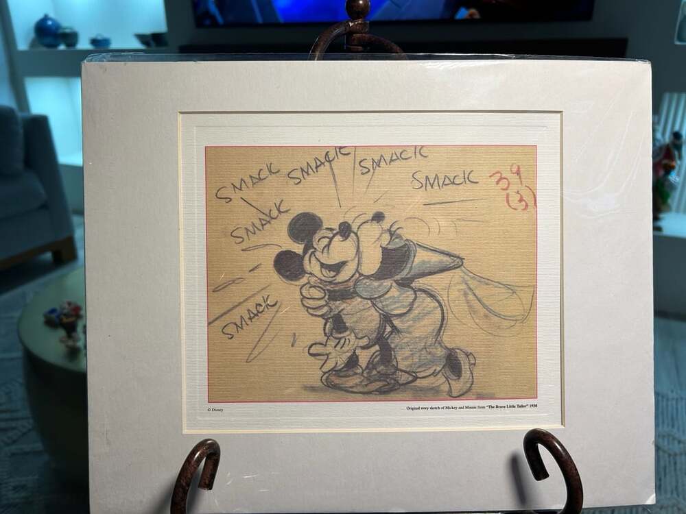 Disney The Brave Little Tailor Mickey and Minnie Story Sketch Print Art